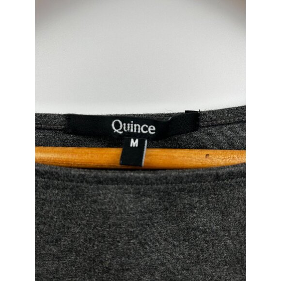 Quince Ultra-Stretch Sheath Ponte Cap Sleeve Dress Charcoal Gray Size M - Picture 7 of 11